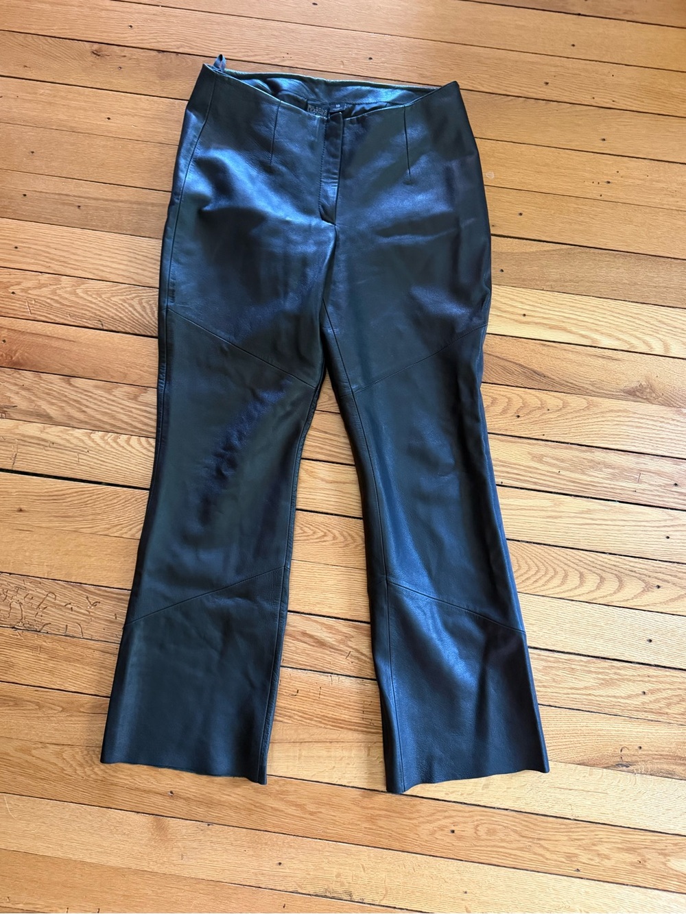 Vintage Y2K Wilsons Leather Pelle Studio Black Genuine Paneled Bootcut Pants 10